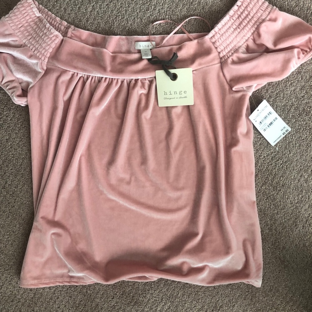 Velour off the shoulder top